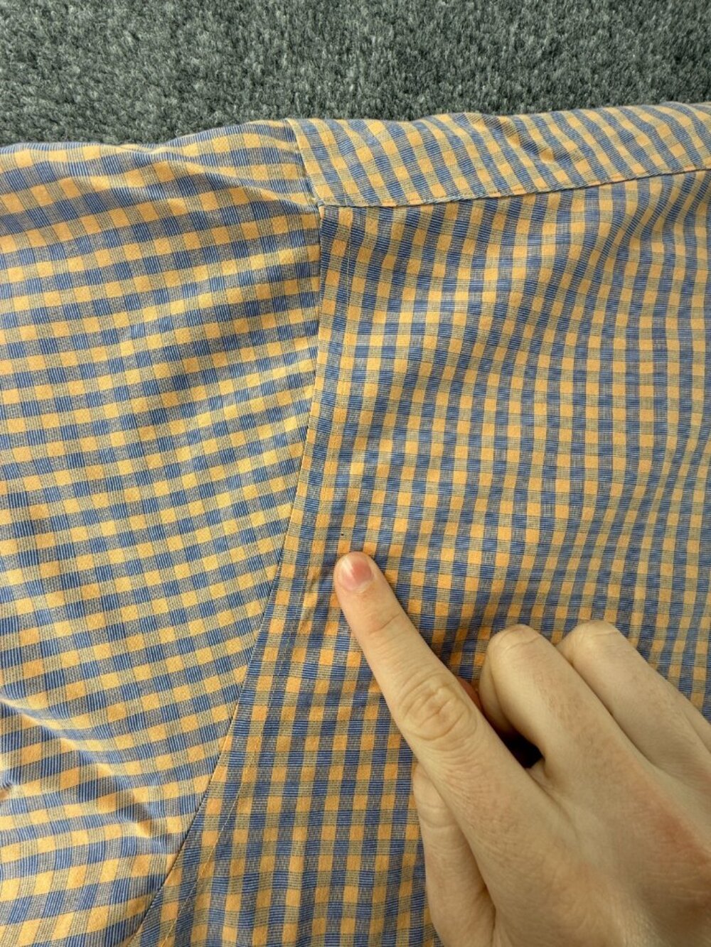 Brooks Brothers Check Non-Iron Cotton XL Button-Down Short Sleeve Blue Orange - Picture 13 of 16